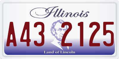 IL license plate A432125