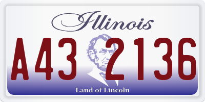 IL license plate A432136