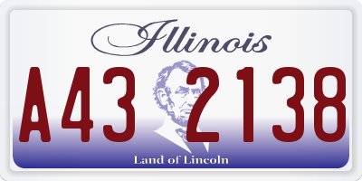 IL license plate A432138