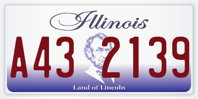 IL license plate A432139