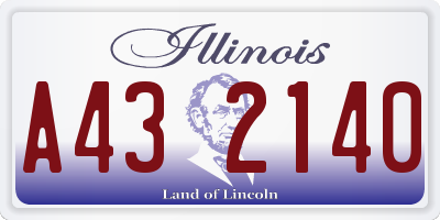 IL license plate A432140