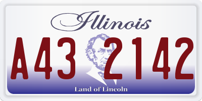 IL license plate A432142