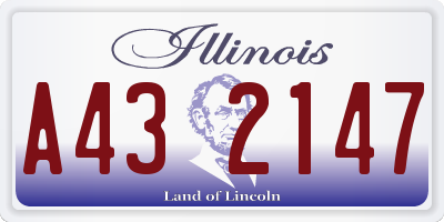 IL license plate A432147