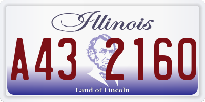 IL license plate A432160