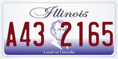 IL license plate A432165