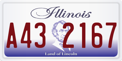 IL license plate A432167