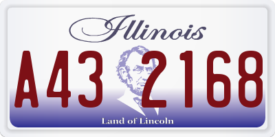 IL license plate A432168