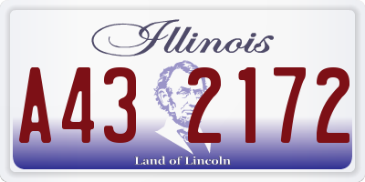 IL license plate A432172