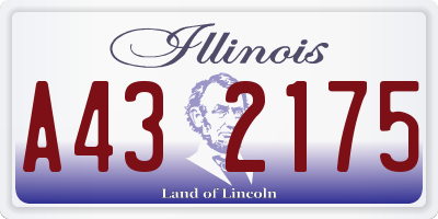 IL license plate A432175