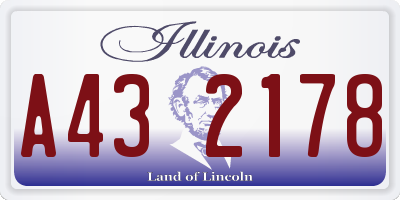 IL license plate A432178
