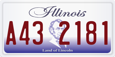 IL license plate A432181