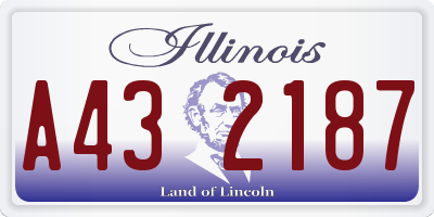 IL license plate A432187