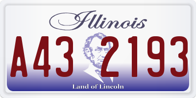 IL license plate A432193
