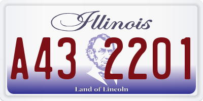 IL license plate A432201