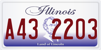 IL license plate A432203