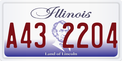 IL license plate A432204