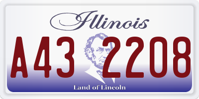 IL license plate A432208