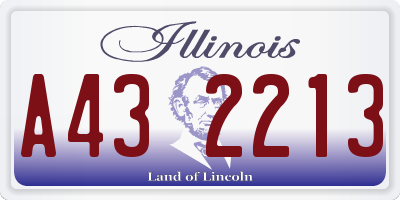 IL license plate A432213