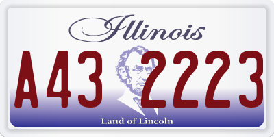 IL license plate A432223