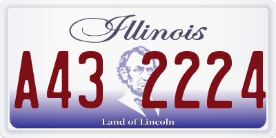 IL license plate A432224