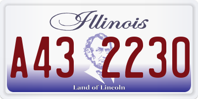 IL license plate A432230