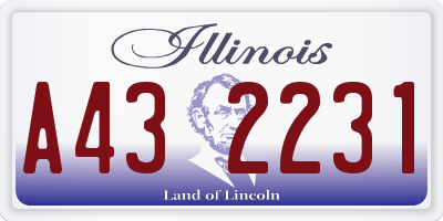 IL license plate A432231