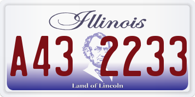 IL license plate A432233