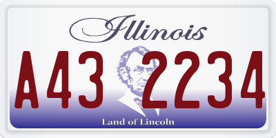 IL license plate A432234