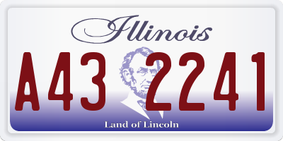IL license plate A432241
