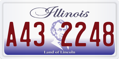 IL license plate A432248