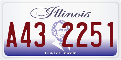 IL license plate A432251