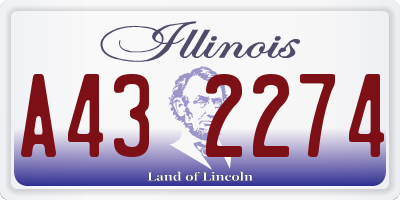 IL license plate A432274