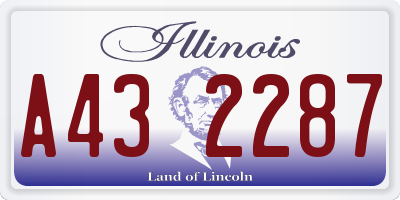 IL license plate A432287