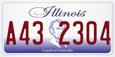 IL license plate A432304