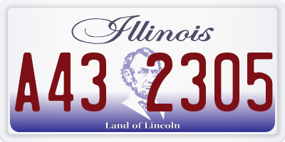 IL license plate A432305
