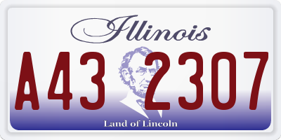 IL license plate A432307