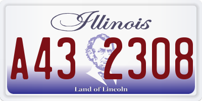 IL license plate A432308