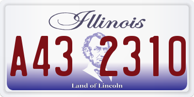 IL license plate A432310