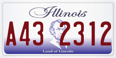 IL license plate A432312