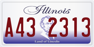 IL license plate A432313