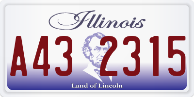 IL license plate A432315