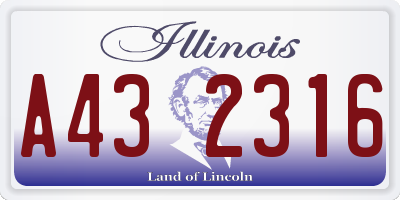 IL license plate A432316