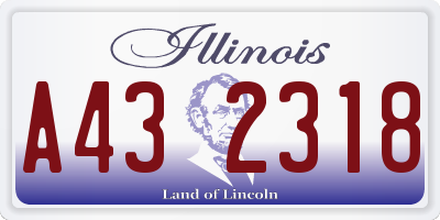 IL license plate A432318