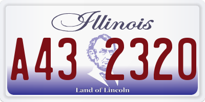 IL license plate A432320