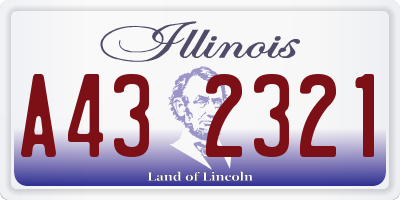 IL license plate A432321