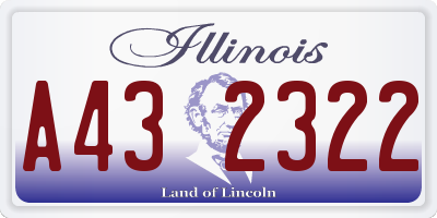 IL license plate A432322
