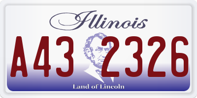 IL license plate A432326
