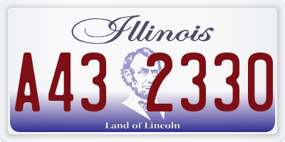 IL license plate A432330