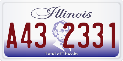 IL license plate A432331