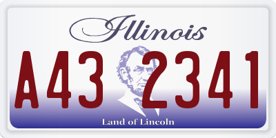 IL license plate A432341